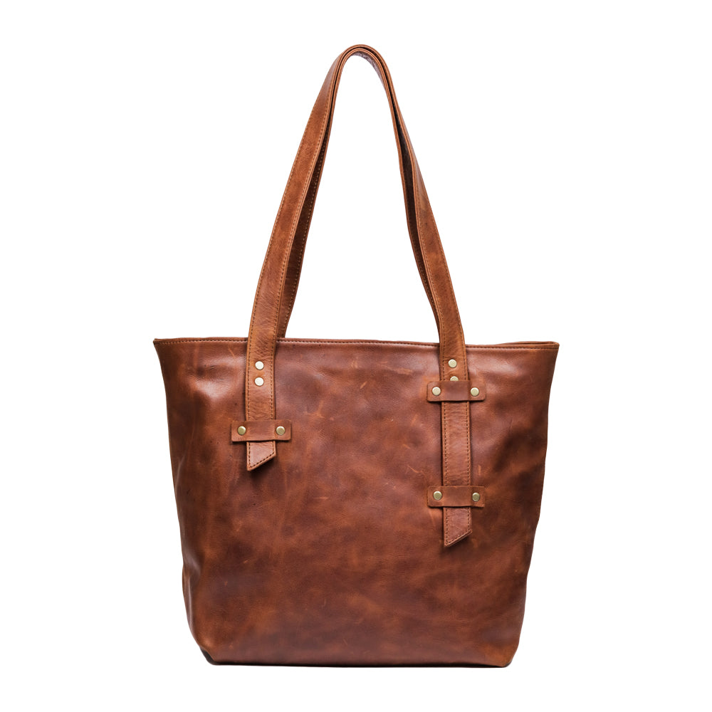 Shopper Shoulder Bag - Light Brown Genuine Leather – Bovino